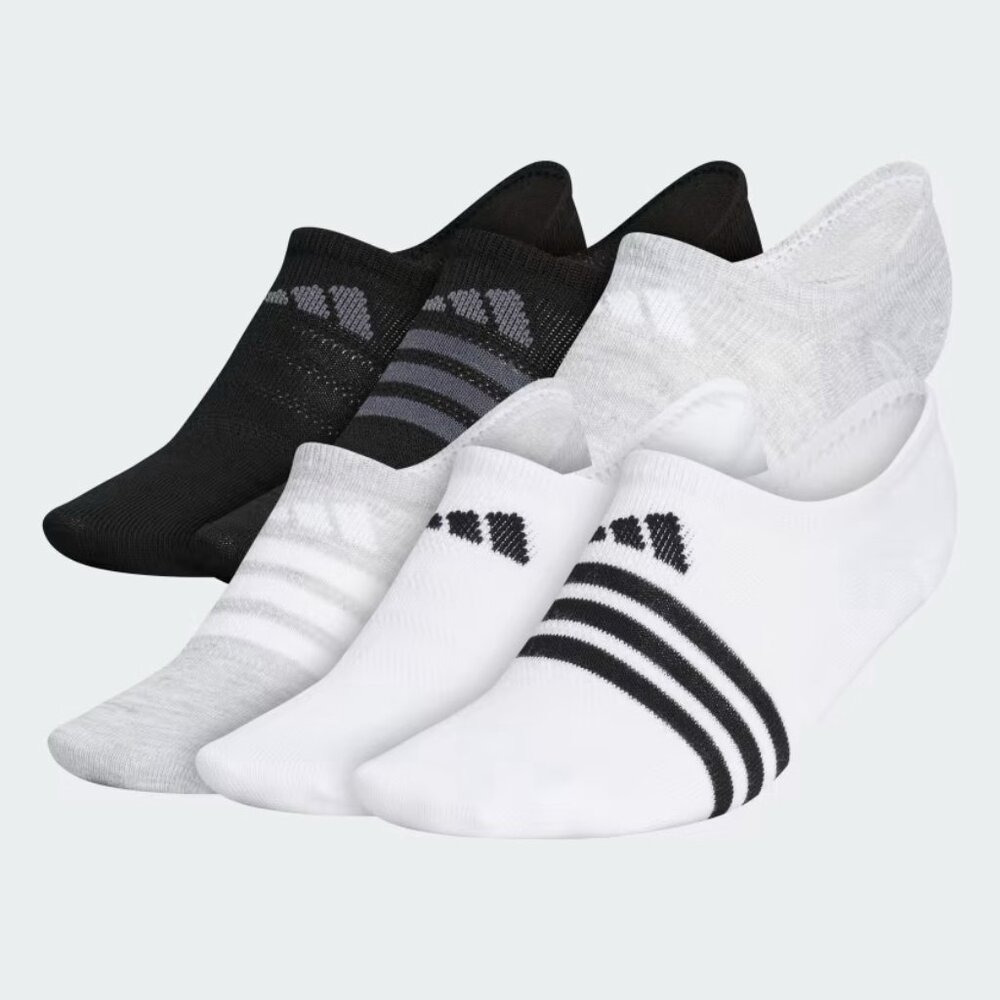 Adidas Womens Superlite Super-No-Show Athletic Socks 6 Pairs